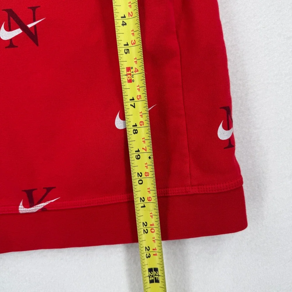 Nike Hoodie Kids Large Red Swoosh All Over Print Pullover DX5699-657 Cotton Poly